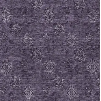 3' X 5' Eggplant And Purple Floral Washable Indoor Outdoor Area Rug