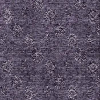5' X 8' Eggplant And Purple Floral Washable Indoor Outdoor Area Rug