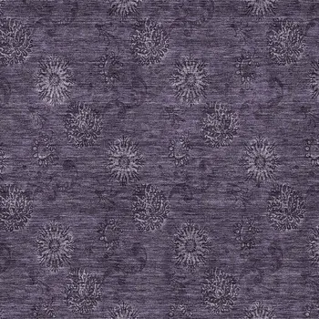 10' X 14' Eggplant And Purple Floral Washable Indoor Outdoor Area Rug