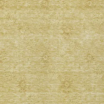 5' X 8' Gold And Ivory Floral Washable Indoor Outdoor Area Rug