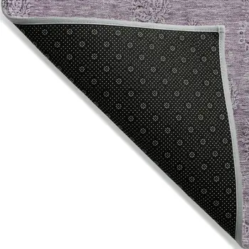 3' X 5' Plum And Purple Floral Washable Indoor Outdoor Area Rug