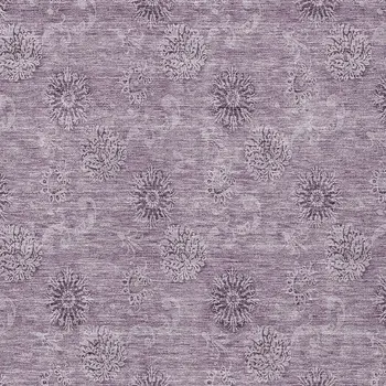 9' X 12' Plum And Purple Floral Washable Indoor Outdoor Area Rug