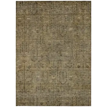 3' X 5' Brown And Beige Southwestern Washable Indoor Outdoor Area Rug