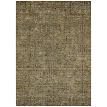 3' X 5' Brown And Beige Southwestern Washable Indoor Outdoor Area Rug