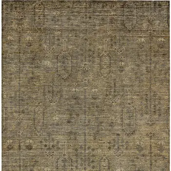 3' X 5' Brown And Beige Southwestern Washable Indoor Outdoor Area Rug