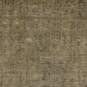 10' X 14' Brown And Beige Southwestern Washable Indoor Outdoor Area Rug