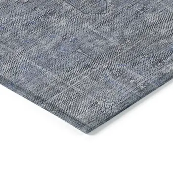 10' X 14' Navy Blue And Gray Southwestern Washable Indoor Outdoor Area Rug