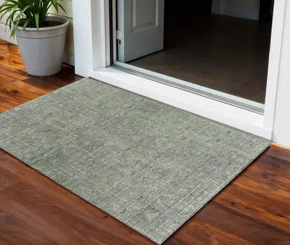 3' X 5' Fern Green And Gray Southwestern Washable Indoor Outdoor Area Rug