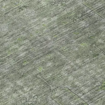 8' Fern Green And Gray Round Southwestern Washable Indoor Outdoor Area Rug