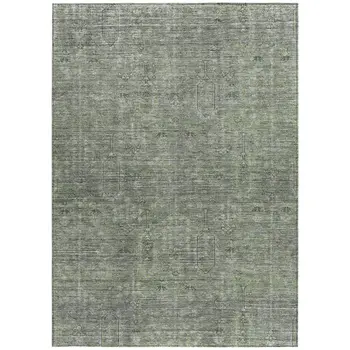 10' X 14' Fern Green And Gray Southwestern Washable Indoor Outdoor Area Rug