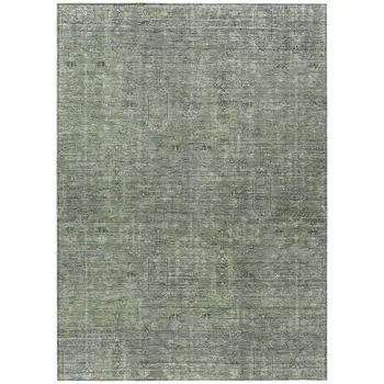 10' X 14' Fern Green And Gray Southwestern Washable Indoor Outdoor Area Rug
