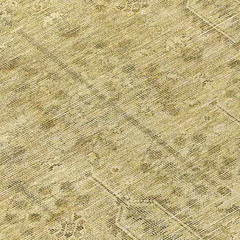8' Gold And Taupe Round Southwestern Washable Indoor Outdoor Area Rug
