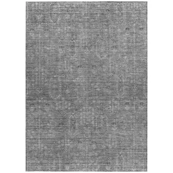 3' X 5' Gray And Charcoal Southwestern Washable Indoor Outdoor Area Rug