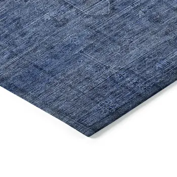 5' X 8' Navy Blue And Blue Southwestern Washable Indoor Outdoor Area Rug