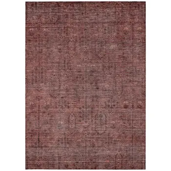 3' X 5' Orange And Copper Southwestern Washable Indoor Outdoor Area Rug