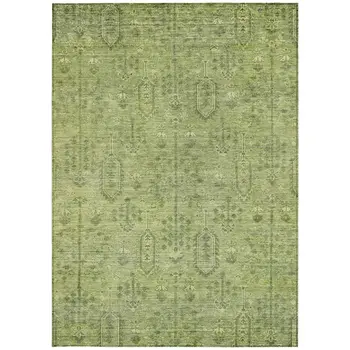 3' X 5' Sage And Artichoke Green Southwestern Washable Indoor Outdoor Area Rug