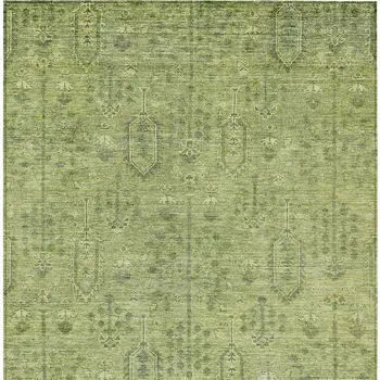 9' X 12' Sage And Artichoke Green Southwestern Washable Indoor Outdoor Area Rug
