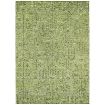 9' X 12' Sage And Artichoke Green Southwestern Washable Indoor Outdoor Area Rug