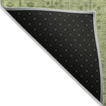 9' X 12' Sage And Artichoke Green Southwestern Washable Indoor Outdoor Area Rug