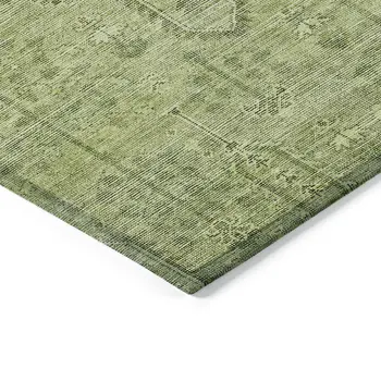 9' X 12' Sage And Artichoke Green Southwestern Washable Indoor Outdoor Area Rug