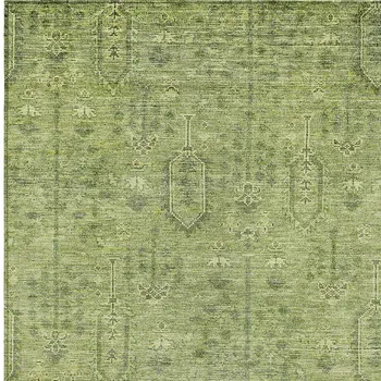 9' X 12' Sage And Artichoke Green Southwestern Washable Indoor Outdoor Area Rug