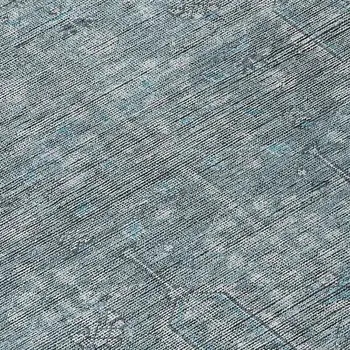 8' Teal Blue And Gray Round Southwestern Washable Indoor Outdoor Area Rug