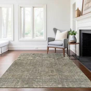 5' X 8' Taupe Gray And Beige Southwestern Washable Indoor Outdoor Area Rug