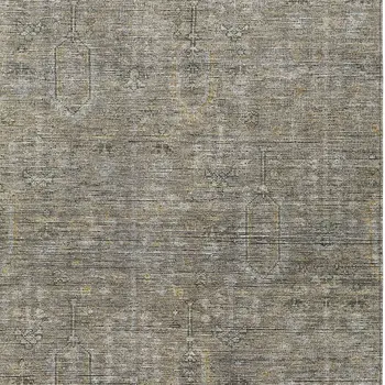 9' X 12' Taupe Gray And Beige Southwestern Washable Indoor Outdoor Area Rug