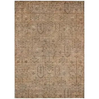 3' X 5' Terra Cotta And Copper Southwestern Washable Indoor Outdoor Area Rug