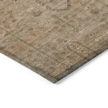 8' X 10' Terra Cotta And Copper Southwestern Washable Indoor Outdoor Area Rug