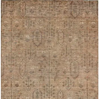 10' X 14' Terra Cotta And Copper Southwestern Washable Indoor Outdoor Area Rug