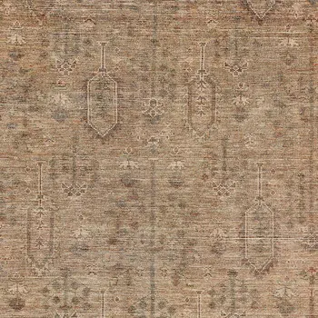 10' X 14' Terra Cotta And Copper Southwestern Washable Indoor Outdoor Area Rug