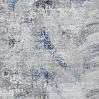 10' X 14' Gray Silver And Blue Abstract Washable Indoor Outdoor Area Rug