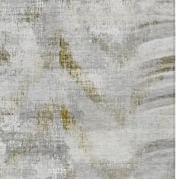 3' X 5' Taupe Gray And Brown Abstract Washable Indoor Outdoor Area Rug