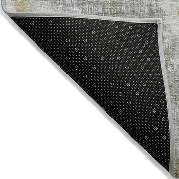 5' X 8' Taupe Gray And Brown Abstract Washable Indoor Outdoor Area Rug