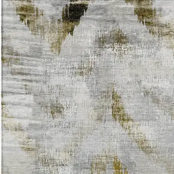 5' X 8' Taupe Gray And Brown Abstract Washable Indoor Outdoor Area Rug