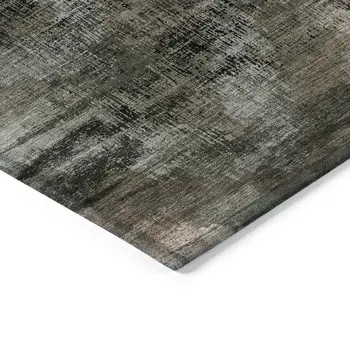 3' X 5' Brown Taupe And Salmon Abstract Washable Indoor Outdoor Area Rug