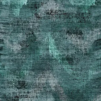 3' X 5' Fern Green And Emerald Abstract Washable Indoor Outdoor Area Rug
