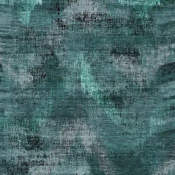 9' X 12' Fern Green And Emerald Abstract Washable Indoor Outdoor Area Rug
