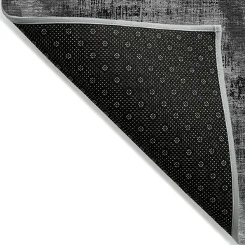 10' X 14' Gray Charcoal And Silver Abstract Washable Indoor Outdoor Area Rug