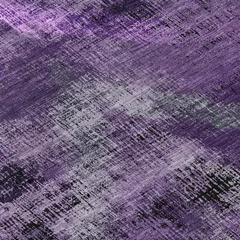 8' Purple Lavender And Gray Round Abstract Washable Indoor Outdoor Area Rug