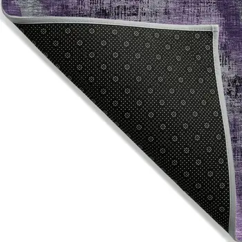 9' X 12' Purple Lavender And Gray Abstract Washable Indoor Outdoor Area Rug