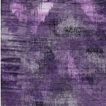 10' X 14' Purple Lavender And Gray Abstract Washable Indoor Outdoor Area Rug