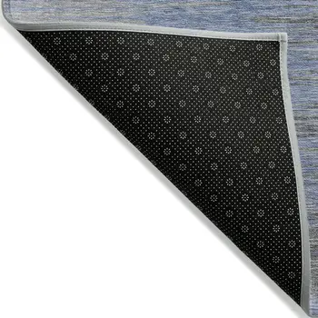 3' X 5' Denim Blue And Sky Blue Abstract Washable Indoor Outdoor Area Rug