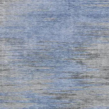 3' X 5' Denim Blue And Sky Blue Abstract Washable Indoor Outdoor Area Rug