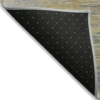 3' X 5' Gold Gray And Charcoal Abstract Washable Indoor Outdoor Area Rug