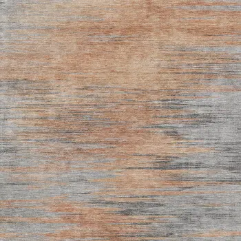 10' X 14' Salmon Gray And Charcoal Abstract Washable Indoor Outdoor Area Rug