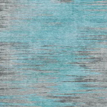 3' X 5' Teal Blue Charcoal And Gray Abstract Washable Indoor Outdoor Area Rug