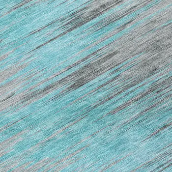 8' Teal Blue Charcoal And Gray Round Abstract Washable Indoor Outdoor Area Rug