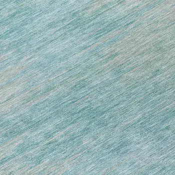 8' Aqua Teal Blue And Gray Round Abstract Washable Indoor Outdoor Area Rug